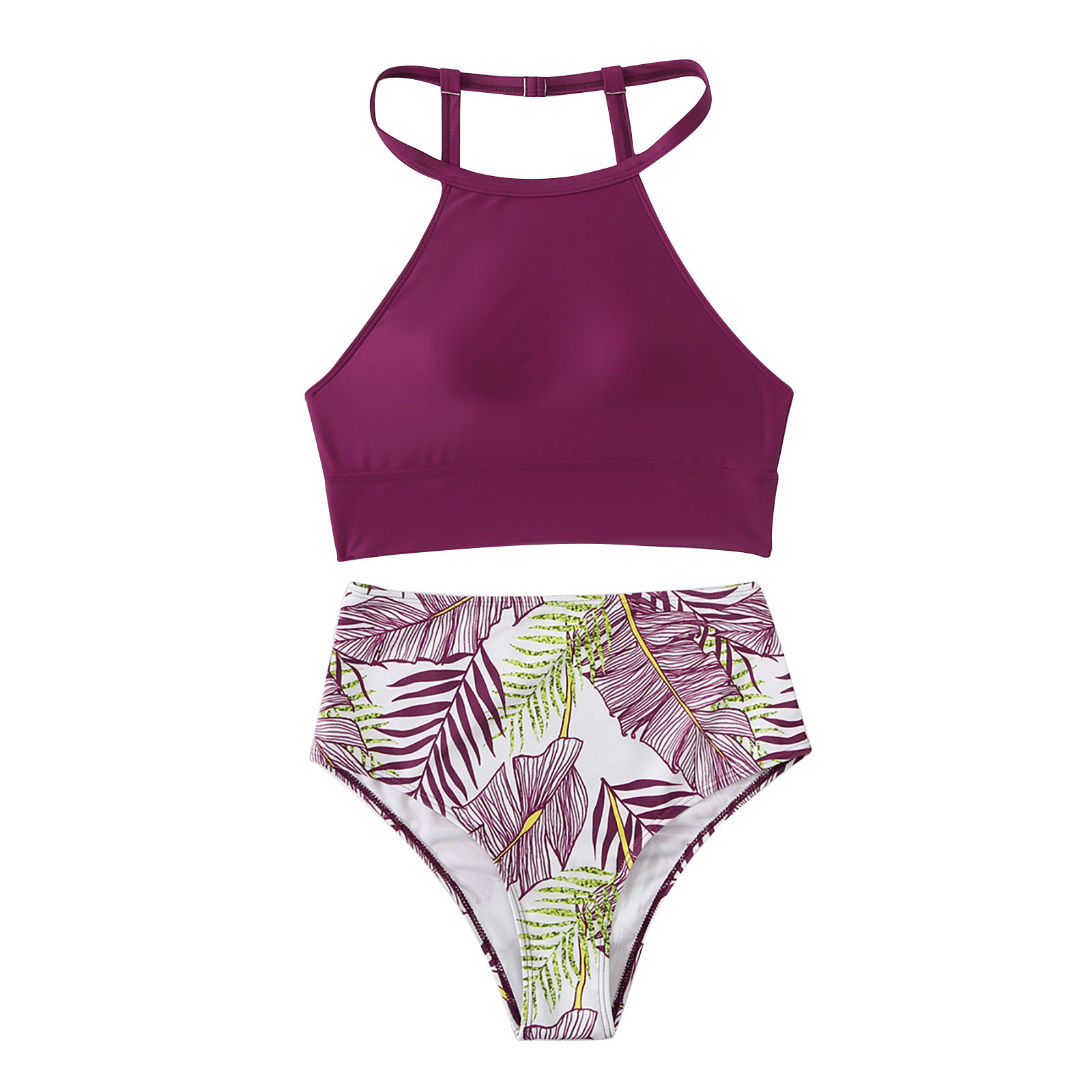Womens Bathing Suits Two Piece Womens Solid Bikini Strap Bikini Deep V Sexy Split Swimsuit Set Two Piece Set Swimming Suit Two Piece Bathing Suits for Women Two Piece Sets for Women