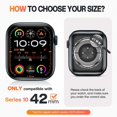 thumbnail image 2 of XiHAMA 2 in 1 Waterproof Case Compatible with Apple Watch Screen Protector 44mm SE 2nd Gen Series 6 5 4, 360 Protective Glass Face Cover Hard PC Bumper + Back Frame for Watch Accessories, 2 of 8