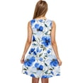 thumbnail image 4 of Liquidation à Moins de 10 $ Cagogo Robe d'Été Midi à Bretelles pour Femmes Sans Manches Col Rond Décontractée Ample avec Poches Robe pour l'Église et la Remise des Diplômes Fluide Évasée à Imprimé Floral Tendance Robe de Cocktail pour les Vacances, 4 of 5