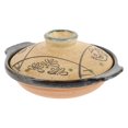 thumbnail image 1 of Clay Cooking Pots 10.14 Oz , Casserole Clay Pot With Lid, Compatible With Direct Fire, Earthenware Pot For Cooking Soup Rice Meat, 1 of 9