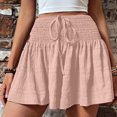 thumbnail image 1 of Shorts pour Femmes, Shorts d'Été pour Femmes à la Mode, Couleur Unie, à Cordon, 1 of 8
