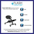 thumbnail image 3 of Ergonomic Kneeling Office Chair with Black Saddle Seat, 3 of 6