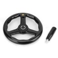 thumbnail image 2 of Volant de Tour, Accessoire de Tour 200x18mm Noir Poudre Noir Poignée Roue, pour Machine-Outil, 2 of 8
