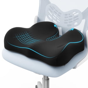 Lolsea Seat Cushion, Memory Foam Office Chair Cushion, Ergonomic Seat Cushion for Sciatica, Tailbone, Car Seat Cushions, Black