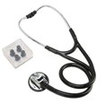 thumbnail image 1 of Cardiology Stethoscope, Single Tube Single Head Cardiology Stethoscope Adjustable Black Horseshoe Shape Professional With Storage Case For Nurses, 1 of 8