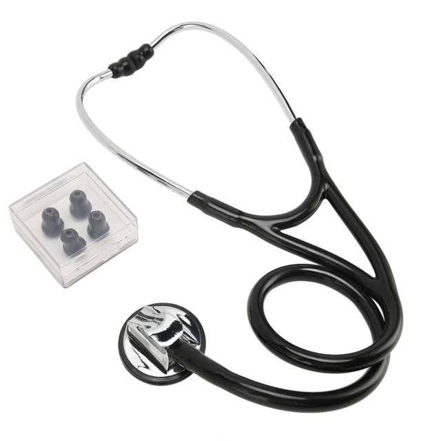 Cardiology Stethoscope, Single Tube Single Head Cardiology Stethoscope Adjustable Black Horseshoe Shape Professional With Storage Case For Nurses