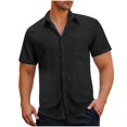 thumbnail image 1 of Admvng Chemises pour Hommes Décontractées Col Rabattu Boutonné Manches Courtes avec Poche P-3TG, 1 of 6