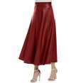 thumbnail image 1 of B91xZ Jupes Plissées pour Femmes Jupe Patineuse Mini Plissée Évasée Brillante, Rouge G, 1 of 5