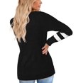 thumbnail image 4 of T-Shirts Décontractés à Rayures à Manches Longues pour Femmes, Col Rond, Hauts Unis, Blouse Ample Décontractée, 4 of 4