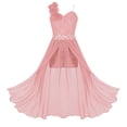 thumbnail image 1 of RUNQHUI Robe Princesse à Volants pour Enfants Filles Combinaison Robe en Tulle Florale Broderie Robe en Mousseline Orange Rose 8, 1 of 7