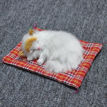zanvin sensory toys Simulation Cat Plush Animals Toy Will Call With Cloth Mat Sleeping Cat The Doll Plush Toy Kids Gifts educational toys for baby toddler
