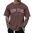 thumbnail image 1 of BOBOGOJP T-Shirts pour Homme Extensible à Manches Courtes Col Ras du Cou T-Shirt (Brun,m), 1 of 4