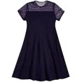 thumbnail image 4 of Girls Dress Solid Color Mesh Stitching Cute Summer Short Everyday Dress, 4 of 4