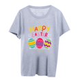 thumbnail image 1 of TSADFHJI Hauts Mignons pour Femmes Manches Longues Joyeuses Pâques Imprimé Lettre Œuf Col Rond T-Shirt Décontracté Manches Courtes TG Gris, 1 of 4