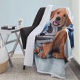 thumbnail image 1 of Safdie & Co. Premium Ultra Soft Knit Throw Blanket with Sherpa Reverse Scarf Puppy, 1 of 3
