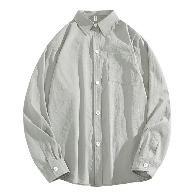 PMUYBHF Chemise Habillée Noire pour Hommes Coupe Régulière Automne Hiver Décontractée Col à Revers Manches Longues Vacances Extérieur