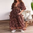 thumbnail image 4 of Robe d'Été Élégante pour Femmes à Manches Courtes et Décolleté en V Profond, 4 of 9