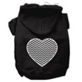 thumbnail image 1 of Chevron Heart Screen Print Dog Pet Hoodies Black Size Lg (14), 1 of 1