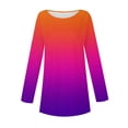 thumbnail image 4 of FAIWAD Women's Long Sleeve Tunic Tops Gradient Round Neck Trendy Spring Casual Pullover Tops, 4 of 5