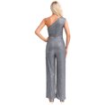 thumbnail image 2 of Xnihocha Combinaison une Pièce Sans Manches pour Femme, Robe de Soirée à une Épaule, Justaucorps à Paillettes, Robe de Soirée Gris 3TG, 2 of 7