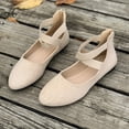 thumbnail image 4 of Ladys Single Shoes Suede Surface Elastic Ankle Strap Soft Sole Pointy Toe Flats Bottom Ballet Rear Ankle Zipper Shoes New Large Size Shallow Mouth Elastic Flat Shoes Beige, 4 of 8