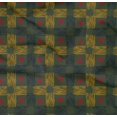 thumbnail image 4 of oneOone Organic Cotton Poplin Twill Fabric Check & Triangle Ikat Print Sewing Fabric BTY 42 Inch Wide, 4 of 4