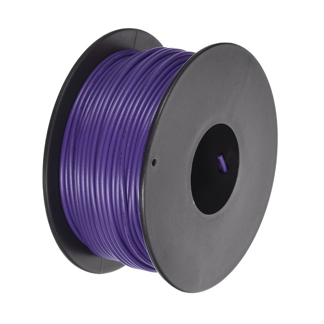 Uxcell 24AWG Stranded Wire Hookup 30M/100ft Purple, Electrical Wire UL1007 Spool