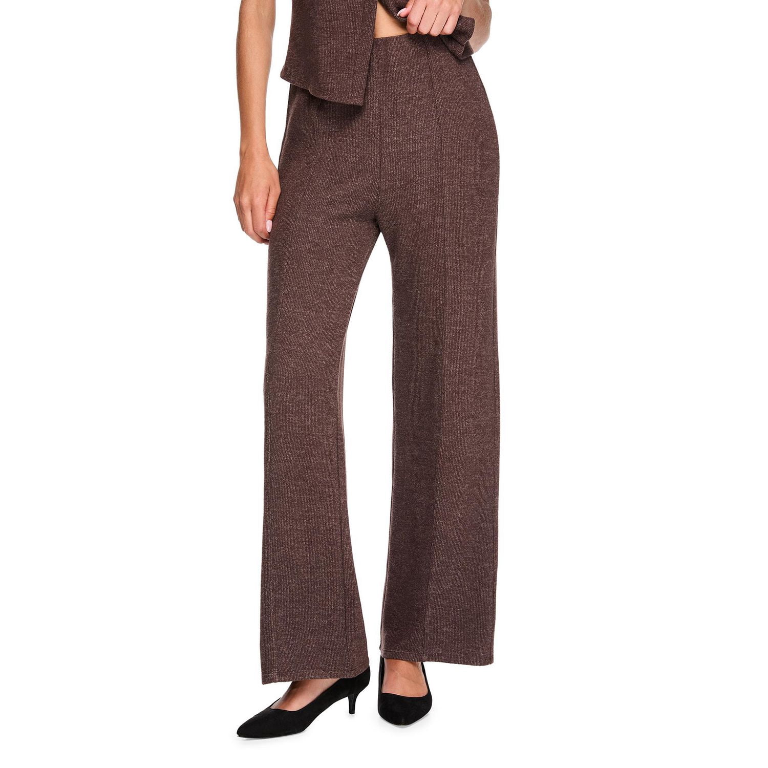 George Women's Ribbed High Waist Wide Leg Pant