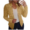 thumbnail image 3 of Yuyuzo Cardigans à Paillettes pour Femmes Décontractés à Manches Longues Hauts de Fête Décontractés Ajustés Scintillants Vestes d'Extérieur Mode, 3 of 7