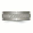 thumbnail image 3 of Titanium Sawtooth Design Flat Polished w/Brushed Edge 8mm Band Size 7, 3 of 3