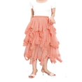 thumbnail image 2 of Women Layered Tulle Long Skirt High Waist Solid Color Frill Trim Ruffle Midi Skirt, 2 of 6