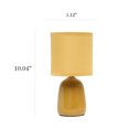 thumbnail image 4 of Simple Designs 10.04" Tall Traditional Ceramic Thimble Base Bedside Table Desk Lamp with Matching Fabric Shade for Home Decor, Nightstand, Bedroom, Living Room, Entryway, Office, Black, 4 of 9