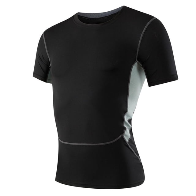 hotojiny Men’s Compression Shirts Short Sleeve Quick Dry Sports Athletic Workout Tee Base Layer Undershirt T-Shirt Tops