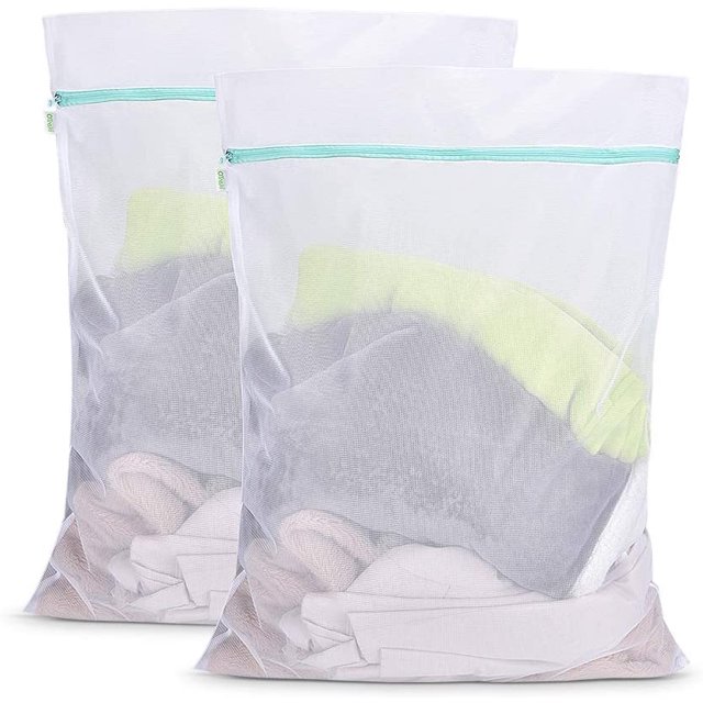 OTraki Filet à Linge Grand, Sac à Linge TTG 90x110cm 2 Pcs Sacs à Linge Réutilisables Filets à Linge avec Fermeture Éclair Grands pour Sacs à Linge Sacs à Linge Sac à Linge Sac à Linge machine à Laver Jetable