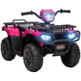 thumbnail image 1 of Aosom VTT 4 Roues 12 V pour Enfants avec Musique, Lumières DEL, Pneus à Bande de Roulement, Rose, 1 of 10