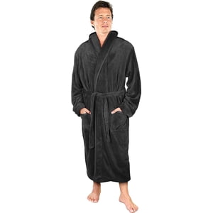Luxueux collier de châle pour hommes Fleece peignoir Spa Robe