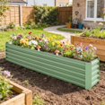 thumbnail image 2 of Outsunny 8x1.3x1.5ft Galvanized Raised Garden Bed, Open Bottom Light Green, 2 of 10