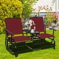 thumbnail image 4 of Costway 2 Person Outdoor Patio Double Glider Chair Loveseat Rocking Wine, 4 of 10