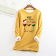 thumbnail image 1 of Hauts pour Cacher le Ventre pour Femmes, Mode Décontractée d'Hiver, sous-Couche Chaude en Peluche, Imprimé de Noël, Manches Longues, Col Rond, Tenues Décontractées d'Hiver pour Femmes en Solde, 1 of 6