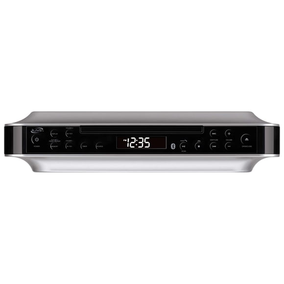 iLive Bluetooth Under Cabinet Radio (FM) CD Player and MP3 Player, Bluetooth, USB, AUX in, MP3, CD, Music System with Kitchen Timer, Digital Clock, w