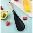 thumbnail image 3 of Chmadoxn Soup Spoons Cooking Spoon For Nonstick Cookingwares And Safe Spoon With Wooden Handle For Mixing And Scrape silicone spoon, 3 of 3