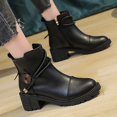 thumbnail image 5 of B91xZ Bottes à Lacets pour Femmes Bottes Chelsea Mode Confort Bottines à Talon Bas,Noir 7, 5 of 5