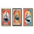 thumbnail image 2 of Designart "Vintage RMS Titanic Postal Stamp II" Boat Framed Wall Art Set Of 3 - Red Modern Frame Gallery Wall Set For Home Decor, 2 of 6