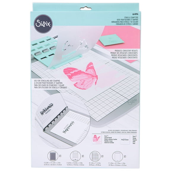 Sizzix Outil pour Pochoir et Tampon - 4 Pcs