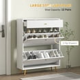thumbnail image 4 of HOMCOM Armoire de Rangement pour Chaussures avec 2 Tiroirs Basculants pour 12 Paires de Chaussures, Blanc, 4 of 10