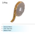 thumbnail image 3 of Unique Bargains 3 Pcs Rubans en Résine avec Strass 3 Yards Autocollants Or Diamant Bandes de Strass, 3 of 7