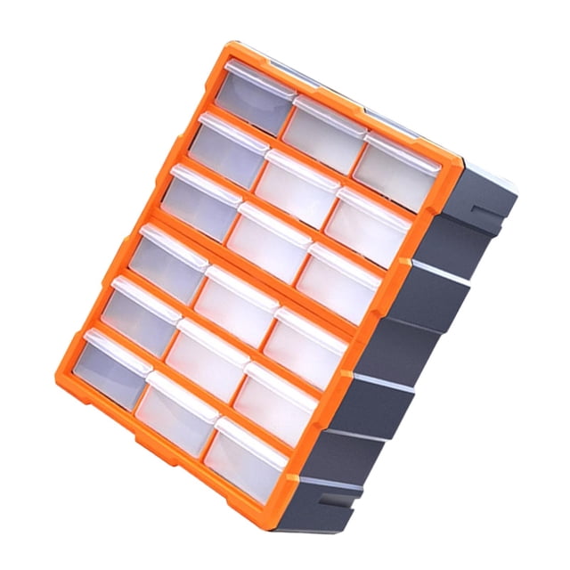 Lipstore Drawers Storage Cabinet Organizer Container Wall Mounted Practical Tools Box for Orange 18 Drawers