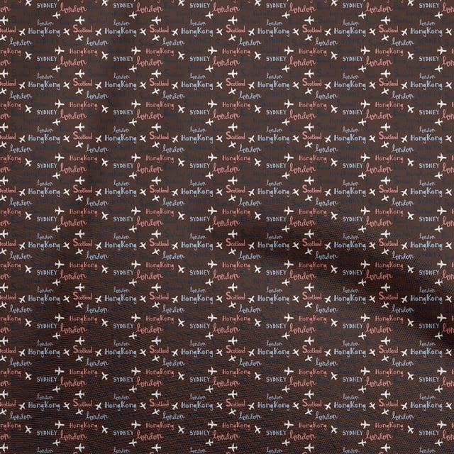 oneOone Viscose Chiffon Brown Fabric Travel Sewing Craft Projects Fabric Prints By Yard 42 Inch Wide