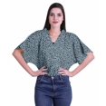 thumbnail image 1 of Moomaya Hauts à Manches Boxy Imprimés pour Femmes, Col en V, Taille Élastique, Kimono, 1 of 4