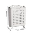 thumbnail image 3 of CNKOO Collapsible Laundry Basket with Wheels  Foldable Storage Container/Organizer  Space Saving Dirty Clothes Laundry Bin with Handle, 3 of 6